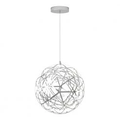 Elden Big 23-Watt 1-Light Chrome Integrated LED Hanging Pendant Light by Artika