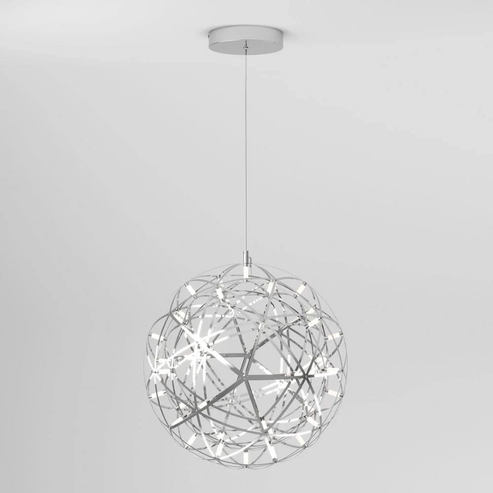Elden Big 23-Watt 1-Light Chrome Integrated LED Hanging Pendant Light by Artika 5 Elden Big 23-Watt 1-Light Chrome Integrated LED Hanging Pendant Light by Artika - Image 3