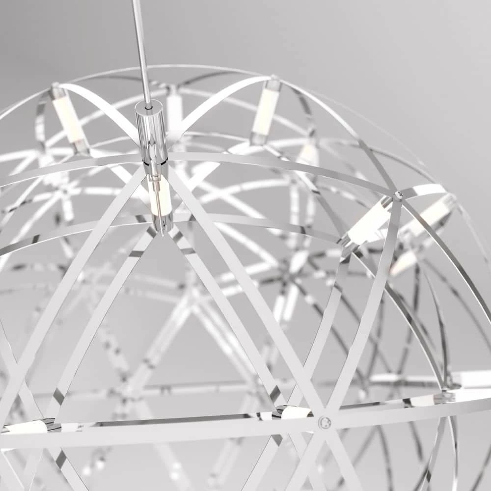 Elden Big 23-Watt 1-Light Chrome Integrated LED Hanging Pendant Light by Artika 9 Elden Big 23-Watt 1-Light Chrome Integrated LED Hanging Pendant Light by Artika - Image 7