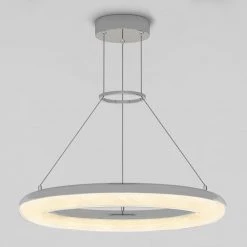Famous Optical 25-Watt Integrated LED Chrome Modern Hanging Pendant Light Crystal Chandelier for Kitchen Dining Room by Artika -KINWELL shop chrome artika chandeliers pdt fo cr 4f 1000