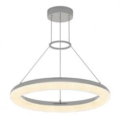 Famous Optical 25-Watt Integrated LED Chrome Modern Hanging Pendant Light Crystal Chandelier for Kitchen Dining Room by Artika