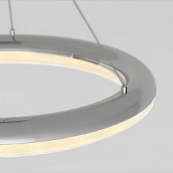 Famous Optical 25-Watt Integrated LED Chrome Modern Hanging Pendant Light Crystal Chandelier for Kitchen Dining Room by Artika -KINWELL shop chrome artika chandeliers pdt fo cr 76 1000