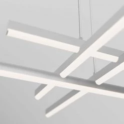 Grid 30-Watt Integrated LED Chrome Modern Island Light Hanging Pendant Light Chandelier for Kitchen Dining Room by Artika -KINWELL shop chrome artika chandeliers pdt gdc hd2cr 76 1000