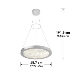 Glam 18-Watt 1-Light Chrome Integrated LED Hanging Pendant Light by Artika -KINWELL shop chrome artika chandeliers pdt gl hd2cr 4f 1000