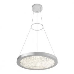 Glam 18-Watt 1-Light Chrome Integrated LED Hanging Pendant Light by Artika