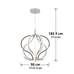 Meridian 30-Watt Integrated LED Chrome Modern Island Light Hanging Pendant Light Chandelier for Kitchen Dining Room by Artika -KINWELL shop chrome artika chandeliers pdt md hd 40 1000