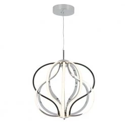 KINWELL shop 26 Meridian 30-Watt Integrated LED Chrome Modern Island Light Hanging Pendant Light Chandelier for Kitchen Dining Room by Artika