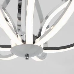 Meridian 30-Watt Integrated LED Chrome Modern Island Light Hanging Pendant Light Chandelier for Kitchen Dining Room by Artika -KINWELL shop chrome artika chandeliers pdt md hd 66 1000