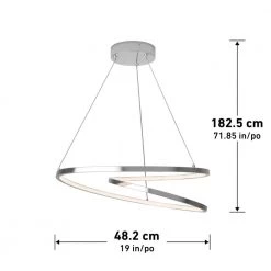 Salto 26-Watt Integrated LED Chrome Modern Hanging Pendant Light Chandelier for Living Room by Artika -KINWELL shop chrome artika chandeliers pdt sac cr 40 1000