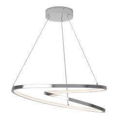 Salto 26-Watt Integrated LED Chrome Modern Hanging Pendant Light Chandelier for Living Room by Artika