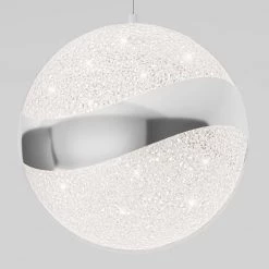 Wavey Ball 20-Watt 1-Light Integrated LED Chrome Modern Hanging Pendant Light with Acrylic for Kitchen Island by Artika 15 Wavey Ball 20-Watt 1-Light Integrated LED Chrome Modern Hanging Pendant Light with Acrylic for Kitchen Island by Artika -KINWELL shop chrome artika chandeliers pdt wb 44 1000