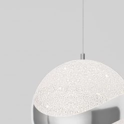 Wavey Ball 20-Watt 1-Light Integrated LED Chrome Modern Hanging Pendant Light with Acrylic for Kitchen Island by Artika 17 Wavey Ball 20-Watt 1-Light Integrated LED Chrome Modern Hanging Pendant Light with Acrylic for Kitchen Island by Artika -KINWELL shop chrome artika chandeliers pdt wb 76 1000