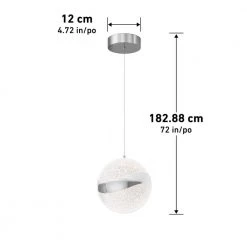 Wavey Ball 20-Watt 1-Light Integrated LED Chrome Modern Hanging Pendant Light with Acrylic for Kitchen Island by Artika 12 Wavey Ball 20-Watt 1-Light Integrated LED Chrome Modern Hanging Pendant Light with Acrylic for Kitchen Island by Artika -KINWELL shop chrome artika chandeliers pdt wb c3 1000