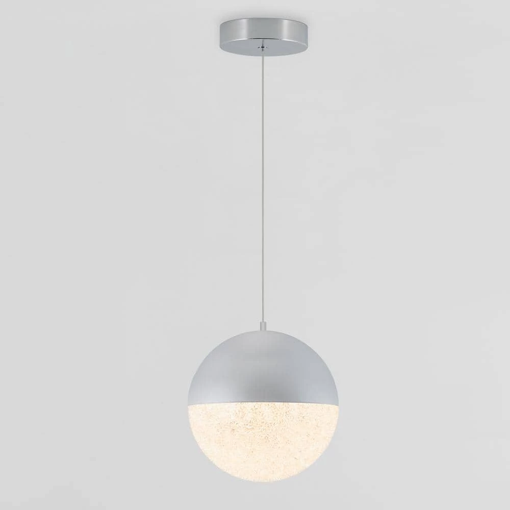 Sparkle Ball 23-Watt Integrated LED Chrome Modern Hanging Pendant Light for Kitchen Island by Artika 7 Sparkle Ball 23-Watt Integrated LED Chrome Modern Hanging Pendant Light for Kitchen Island by Artika - Image 5