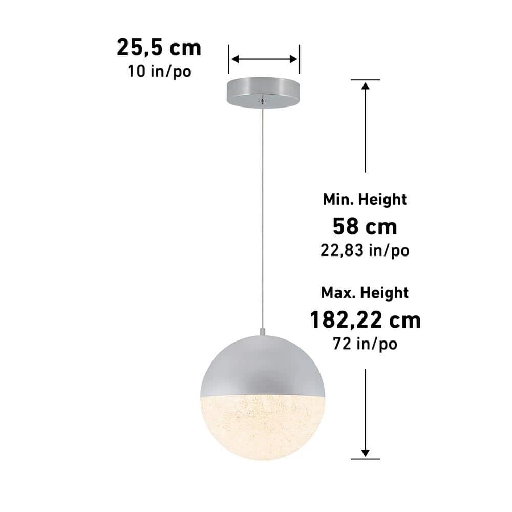 Sparkle Ball 23-Watt Integrated LED Chrome Modern Hanging Pendant Light for Kitchen Island by Artika 5 Sparkle Ball 23-Watt Integrated LED Chrome Modern Hanging Pendant Light for Kitchen Island by Artika - Image 3
