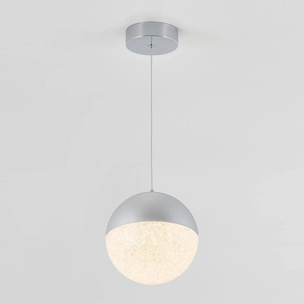 Sparkle Ball 23-Watt Integrated LED Chrome Modern Hanging Pendant Light for Kitchen Island by Artika 6 Sparkle Ball 23-Watt Integrated LED Chrome Modern Hanging Pendant Light for Kitchen Island by Artika - Image 4