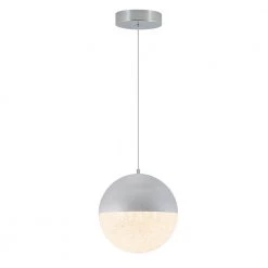 Sparkle Ball 23-Watt Integrated LED Chrome Modern Hanging Pendant Light for Kitchen Island by Artika