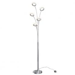 Optical 74 in. Chrome Modern Dimmable Floor Lamp with Foot Activated Switch for Living Room by Artika