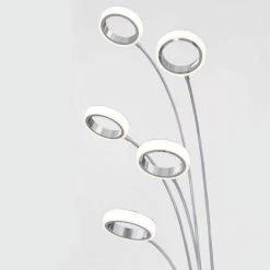 Optical 74 in. Chrome Modern Dimmable Floor Lamp with Foot Activated Switch for Living Room by Artika -KINWELL shop chrome artika floor lamps flr op ccr c3 1000