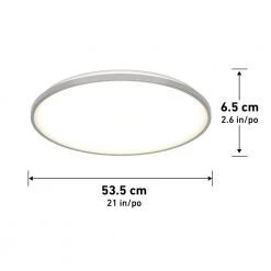 Europa 21 in. 1-Light Modern Chrome Selectable LED Flush Mount Ceiling Light for Hallway by Artika -KINWELL shop chrome artika flush mount lights cl err hd2 40 1000