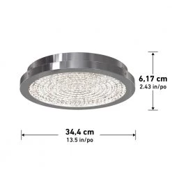 Glam 13.5 in. 1-Light Chrome Modern LED Flush Mount Ceiling Light for Kitchen Dining Room by Artika -KINWELL shop chrome artika flush mount lights clgl hd1 40 1000
