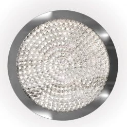 Glam 13.5 in. 1-Light Chrome Modern LED Flush Mount Ceiling Light for Kitchen Dining Room by Artika -KINWELL shop chrome artika flush mount lights clgl hd1 44 1000