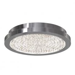 Glam 13.5 in. 1-Light Chrome Modern LED Flush Mount Ceiling Light for Kitchen Dining Room by Artika