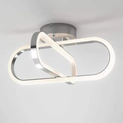 Arlo 14 in. 1-Light Chrome LED Modern Flush Mount Ceiling Light for Kitchen Dining Room by Artika -KINWELL shop chrome artika flush mount lights fm ar cr 1f 1000