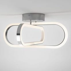 Arlo 14 in. 1-Light Chrome LED Modern Flush Mount Ceiling Light for Kitchen Dining Room by Artika -KINWELL shop chrome artika flush mount lights fm ar cr 4f 1000