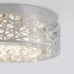 Crystal Nest 15 in. Chrome Modern Integrated LED Flush Mount Ceiling Light Chandelier for Hallway and Bedroom by Artika 12 Crystal Nest 15 in. Chrome Modern Integrated LED Flush Mount Ceiling Light Chandelier for Hallway and Bedroom by Artika -KINWELL shop chrome artika flush mount lights fm cnt c1 4f 1000