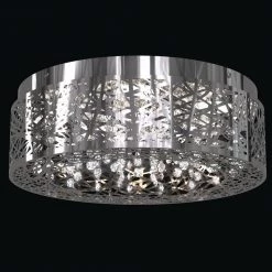 Crystal Nest 15 in. Chrome Modern Integrated LED Flush Mount Ceiling Light Chandelier for Hallway and Bedroom by Artika 11 Crystal Nest 15 in. Chrome Modern Integrated LED Flush Mount Ceiling Light Chandelier for Hallway and Bedroom by Artika -KINWELL shop chrome artika flush mount lights fm cnt c1 c3 1000
