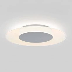 Echo 14 in. Chrome Modern LED Flush Mount Ceiling Light for Kitchen and Bedroom by Artika -KINWELL shop chrome artika flush mount lights fm ec 1f 1000