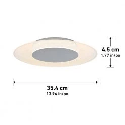 Echo 14 in. Chrome Modern LED Flush Mount Ceiling Light for Kitchen and Bedroom by Artika -KINWELL shop chrome artika flush mount lights fm ec 40 1000