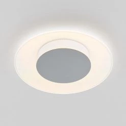 Echo 14 in. Chrome Modern LED Flush Mount Ceiling Light for Kitchen and Bedroom by Artika -KINWELL shop chrome artika flush mount lights fm ec 4f 1000