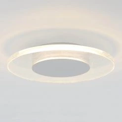 Essence Disk 13 in. Chrome Modern LED Flush Mount Ceiling Light for Kitchen Dining Room by Artika -KINWELL shop chrome artika flush mount lights fm ed hd2 1f 1000