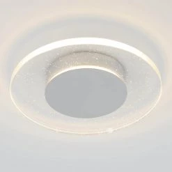Essence Disk 13 in. Chrome Modern LED Flush Mount Ceiling Light for Kitchen Dining Room by Artika -KINWELL shop chrome artika flush mount lights fm ed hd2 4f 1000