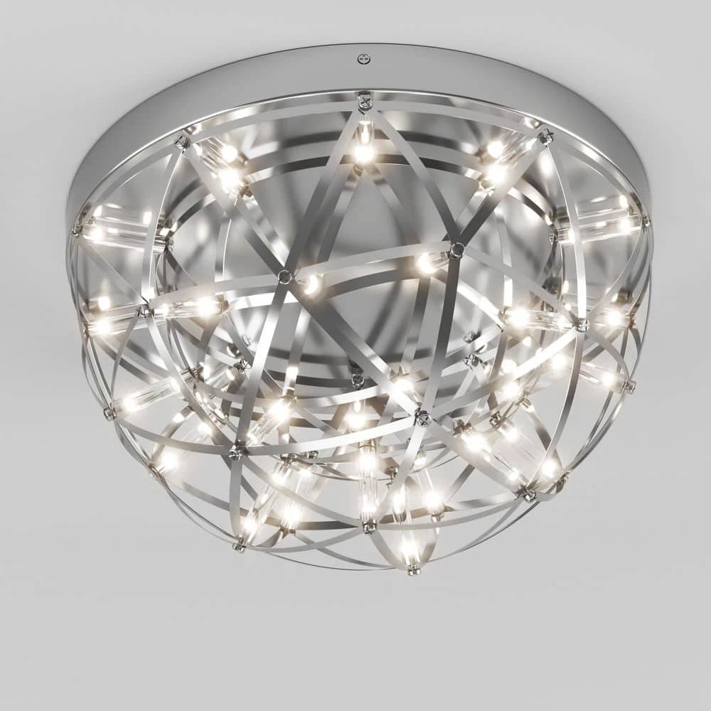 Elden 13 in. 1-Light Chrome Modern LED Flush Mount Ceiling Light by Artika 7 Elden 13 in. 1-Light Chrome Modern LED Flush Mount Ceiling Light by Artika - Image 5