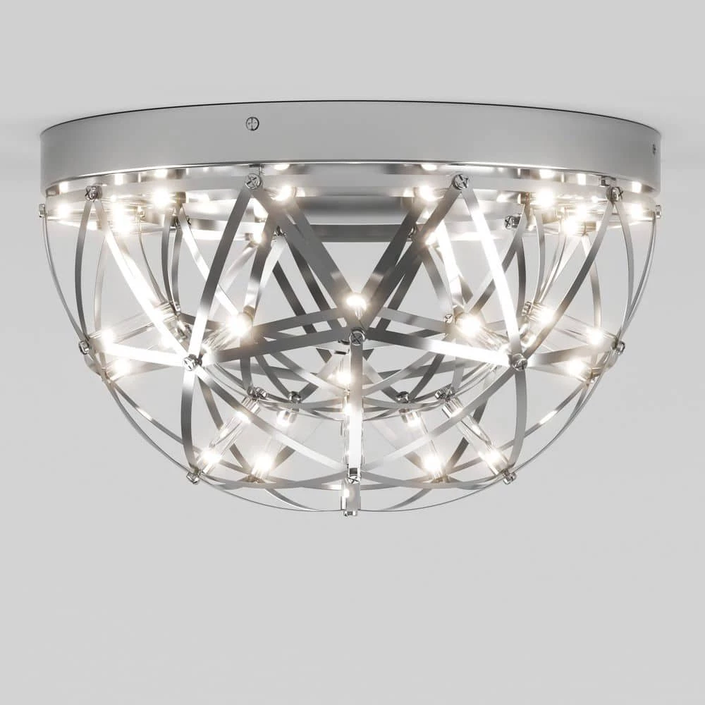 Elden 13 in. 1-Light Chrome Modern LED Flush Mount Ceiling Light by Artika 8 Elden 13 in. 1-Light Chrome Modern LED Flush Mount Ceiling Light by Artika - Image 6