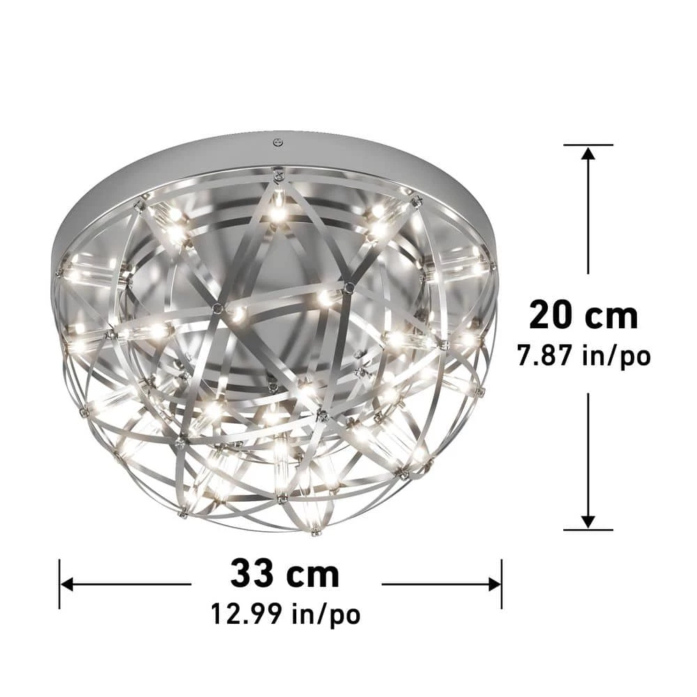 Elden 13 in. 1-Light Chrome Modern LED Flush Mount Ceiling Light by Artika 6 Elden 13 in. 1-Light Chrome Modern LED Flush Mount Ceiling Light by Artika - Image 4