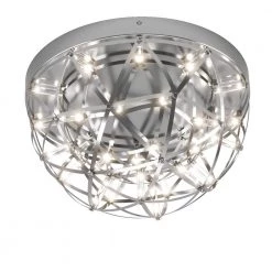 Elden 13 in. 1-Light Chrome Modern LED Flush Mount Ceiling Light by Artika