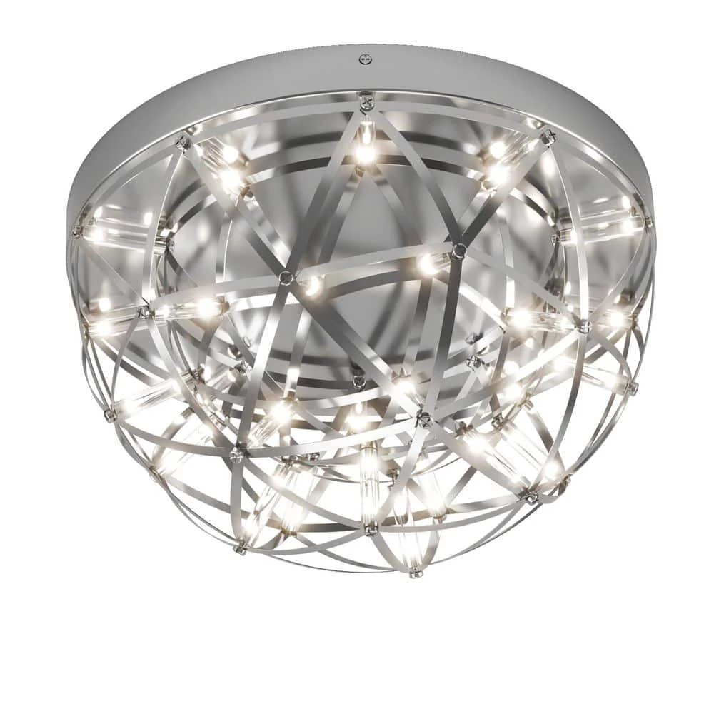 Elden 13 in. 1-Light Chrome Modern LED Flush Mount Ceiling Light by Artika 3 Elden 13 in. 1-Light Chrome Modern LED Flush Mount Ceiling Light by Artika