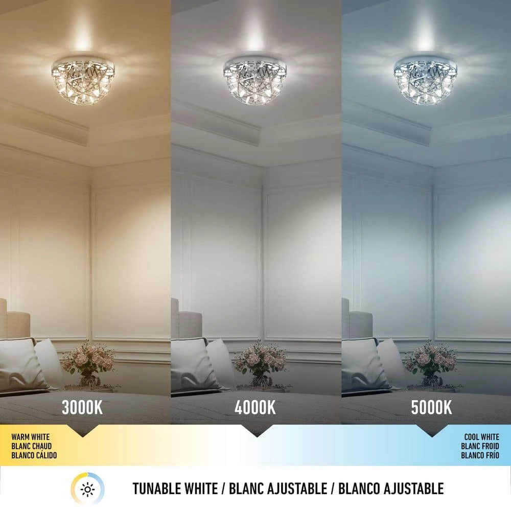 Elden 13 in. 1-Light Chrome Modern LED Flush Mount Ceiling Light by Artika 5 Elden 13 in. 1-Light Chrome Modern LED Flush Mount Ceiling Light by Artika - Image 3