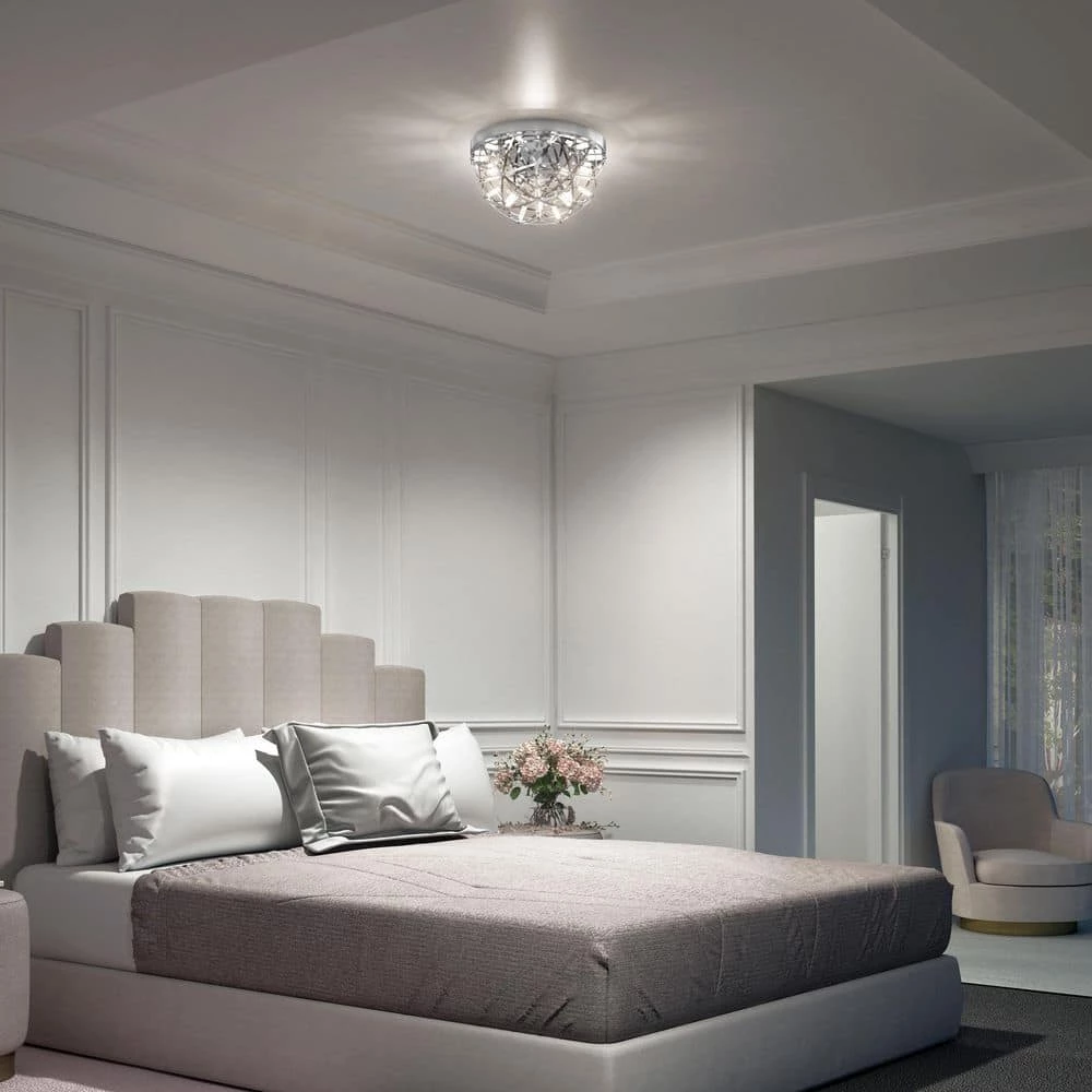 Elden 13 in. 1-Light Chrome Modern LED Flush Mount Ceiling Light by Artika 4 Elden 13 in. 1-Light Chrome Modern LED Flush Mount Ceiling Light by Artika - Image 2