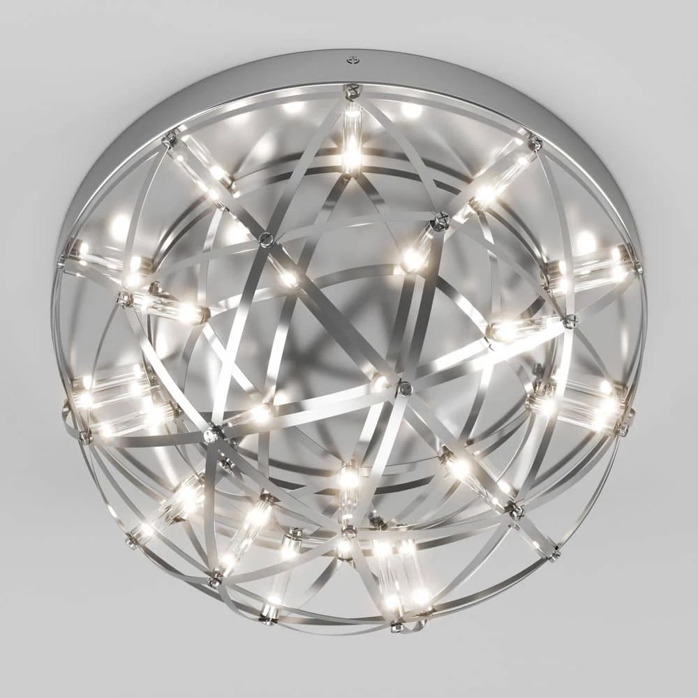 Elden 13 in. 1-Light Chrome Modern LED Flush Mount Ceiling Light by Artika 9 Elden 13 in. 1-Light Chrome Modern LED Flush Mount Ceiling Light by Artika - Image 7