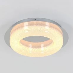 Famous 14 in. 1-Light Chrome Modern Integrated LED Flush Mount Ceiling Light with Crystal Glass for Bedroom and Hallway by Artika -KINWELL shop chrome artika flush mount lights fm fa 44 1000