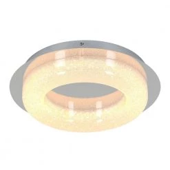 Famous 14 in. 1-Light Chrome Modern Integrated LED Flush Mount Ceiling Light with Crystal Glass for Bedroom and Hallway by Artika