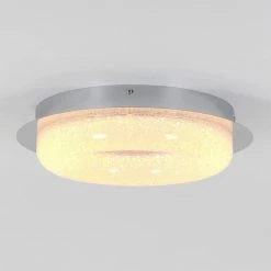 Famous 14 in. 1-Light Chrome Modern Integrated LED Flush Mount Ceiling Light with Crystal Glass for Bedroom and Hallway by Artika -KINWELL shop chrome artika flush mount lights fm fa fa 1000