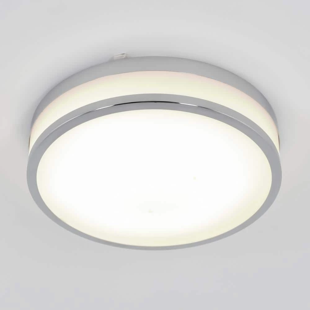 Luna 12 in. 1-Light Chrome Modern Integrated LED Flush Mount Ceiling Light for Bedroom and Hallway by Artika 6 Luna 12 in. 1-Light Chrome Modern Integrated LED Flush Mount Ceiling Light for Bedroom and Hallway by Artika - Image 4