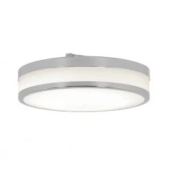 Luna 12 in. 1-Light Chrome Modern Integrated LED Flush Mount Ceiling Light for Bedroom and Hallway by Artika