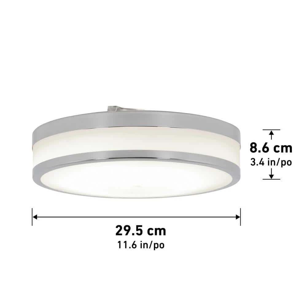 Luna 12 in. 1-Light Chrome Modern Integrated LED Flush Mount Ceiling Light for Bedroom and Hallway by Artika 5 Luna 12 in. 1-Light Chrome Modern Integrated LED Flush Mount Ceiling Light for Bedroom and Hallway by Artika - Image 3